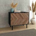 Manhattan Comfort Liam Accent Cabinet in Black and Brown Wood AC-310AMC248